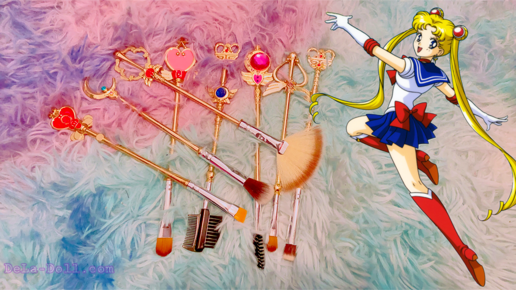 A set of makeup brushes inspired by the anime Sailor Moon