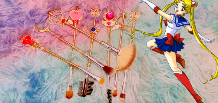 A set of makeup brushes inspired by the anime Sailor Moon