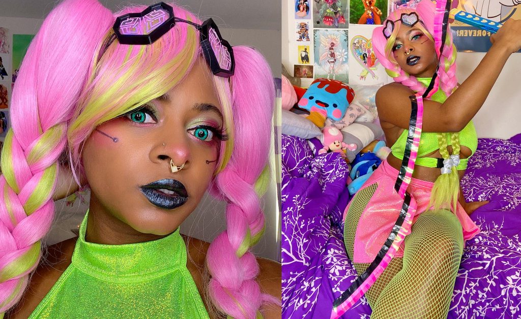 [DeLaDoll] Cyberpunk Mitsuri Kanroji from Demon Slayer – Cosplay & Makeup Tutorial!