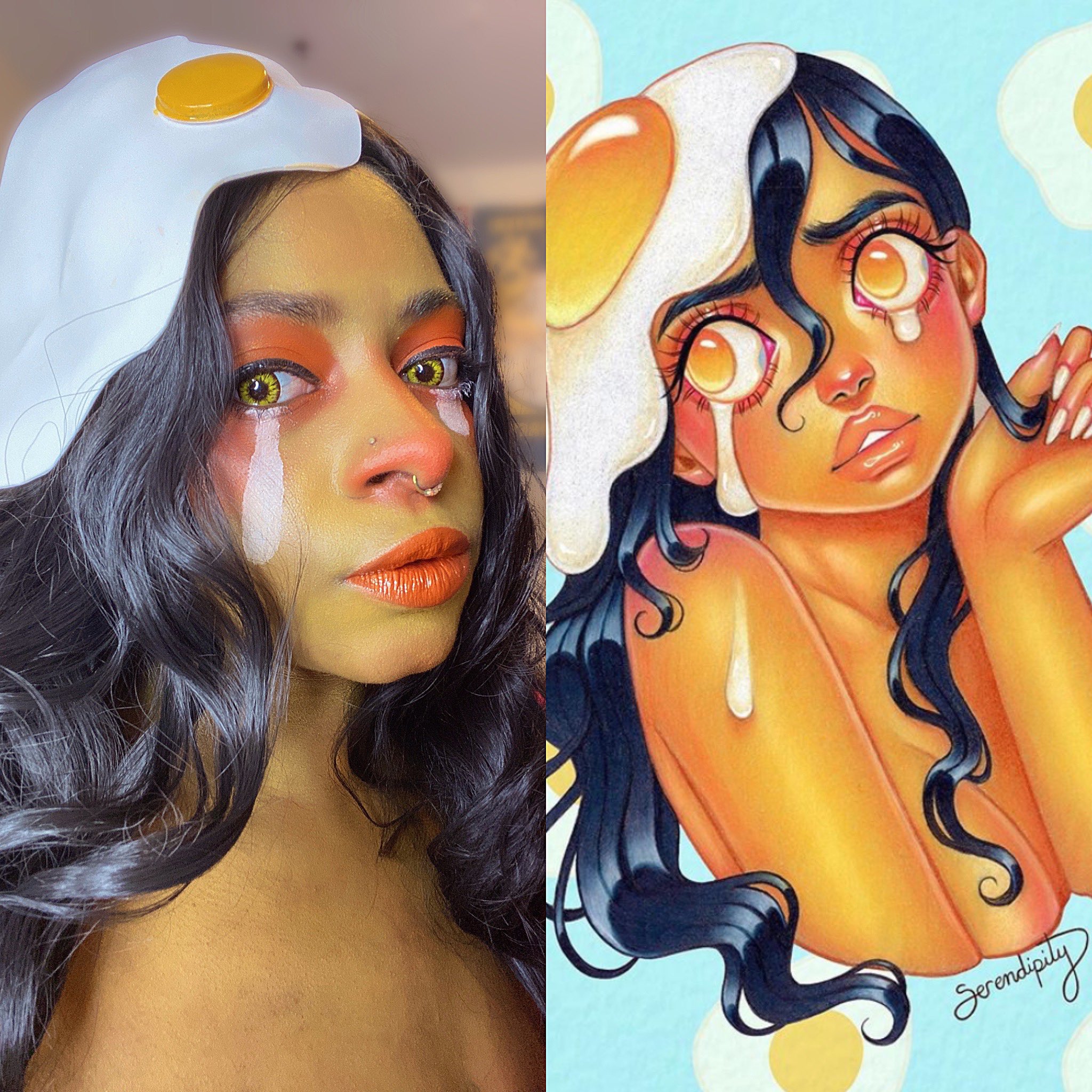 DeLa Doll's Egg Girl Cosplay inspired by Serendipity The Artist's Egg Girl Character
